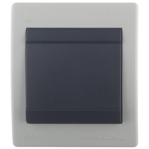 Переключатель Aling-conel 253.1A одноклавишный на 2 направления открытая установка серый IP44