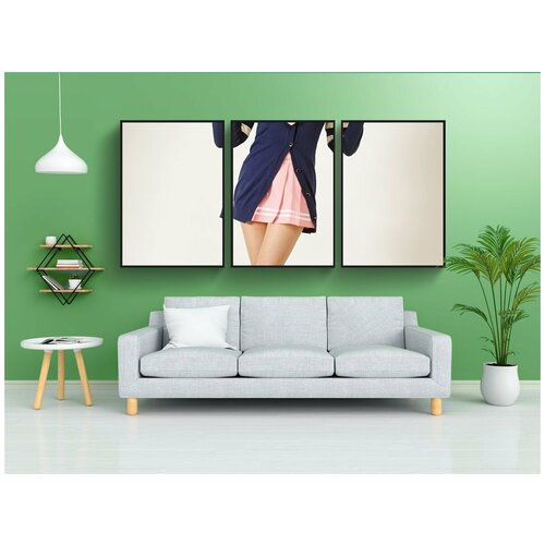 фото Набор модулных постеров для интерьера "аниме, школьная форма, девушка" 60x90 см. в тубусе, без рамки lotsprints