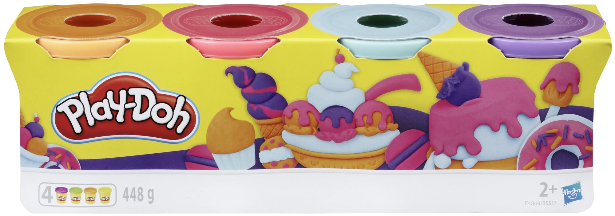 Масса для лепки Play-Doh Набор 4 банки, пастельные цвета, 448 гр (E4869/B5517) 4 цв.
