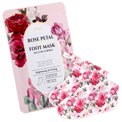 Koelf Маска-носочки для ног с экстрактом розы, Rose Petal Satin Foot Mask маска носочки для ног с экстрактом розы rose petal satin foot mask маска носочки 40г