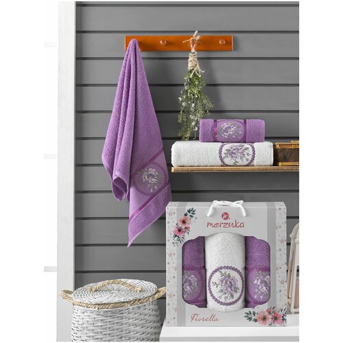 фото Oran merzuka полотенце florella цвет: фиолетовый br53794 (50х90 см - 2 шт,70х140 см)