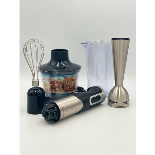 Погружной блендер 4 в 1 мощный 3000w стационарный измельчитель электрический черный чоппер 327600₽