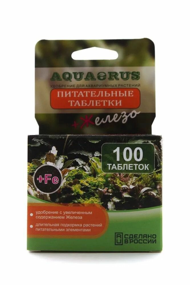 AQUAERUS Питательные Таблетки "Железо +", 100 шт.