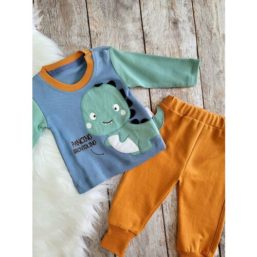 Комплект одежды   детский, брюки и толстовка, повседневный стиль, трикотажный, пояс на резинке, без капюшона, карманы, манжеты, размер 62, мультиколор