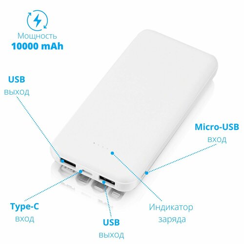 Внешний аккумулятор Scarab EVOLUTION арт PB13 10000mAh белый 225800₽
