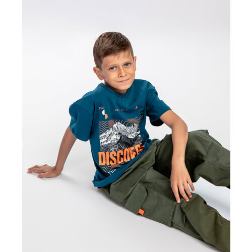 фото Футболка button blue, размер 152, синий