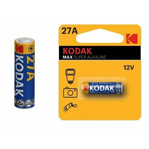 Батарейка A27 12V Kodak MAX батарейка алкалиновая kodak a27 27a mn27