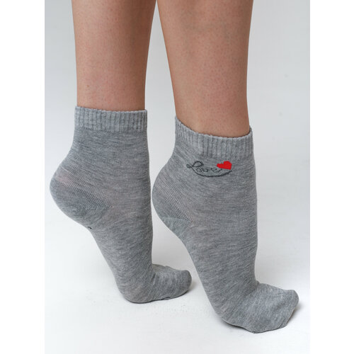 Женские носки Pier Lone средние, ослабленная резинка, износостойкие, быстросохнущие, размер 35-40, серый