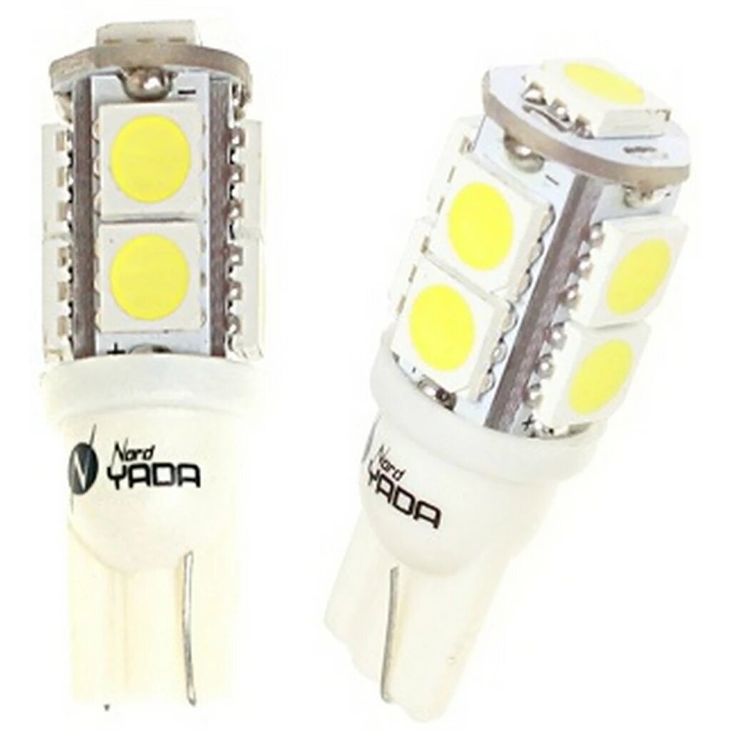 NORD YADA 902400 Светодиод T10-9SMD (size 5050) W5W 12V WHITE (белый) TM NORD YADA