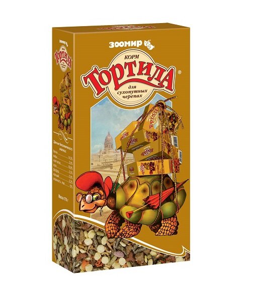 Зоомир "Тортила" корм для сухопутных черепах упаковка 170 гр