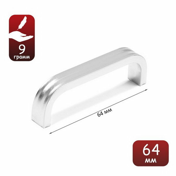 Ручка-скоба LIGHT РС108 цвет: матовый хром размер упаковки: 2.5 x 1 x 7 см.