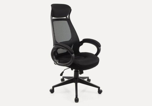 Изображение товара Компьютерное кресло Burgos woodville черный, ткань, пластик, металл, мягкое сиденье, с подлокотниками