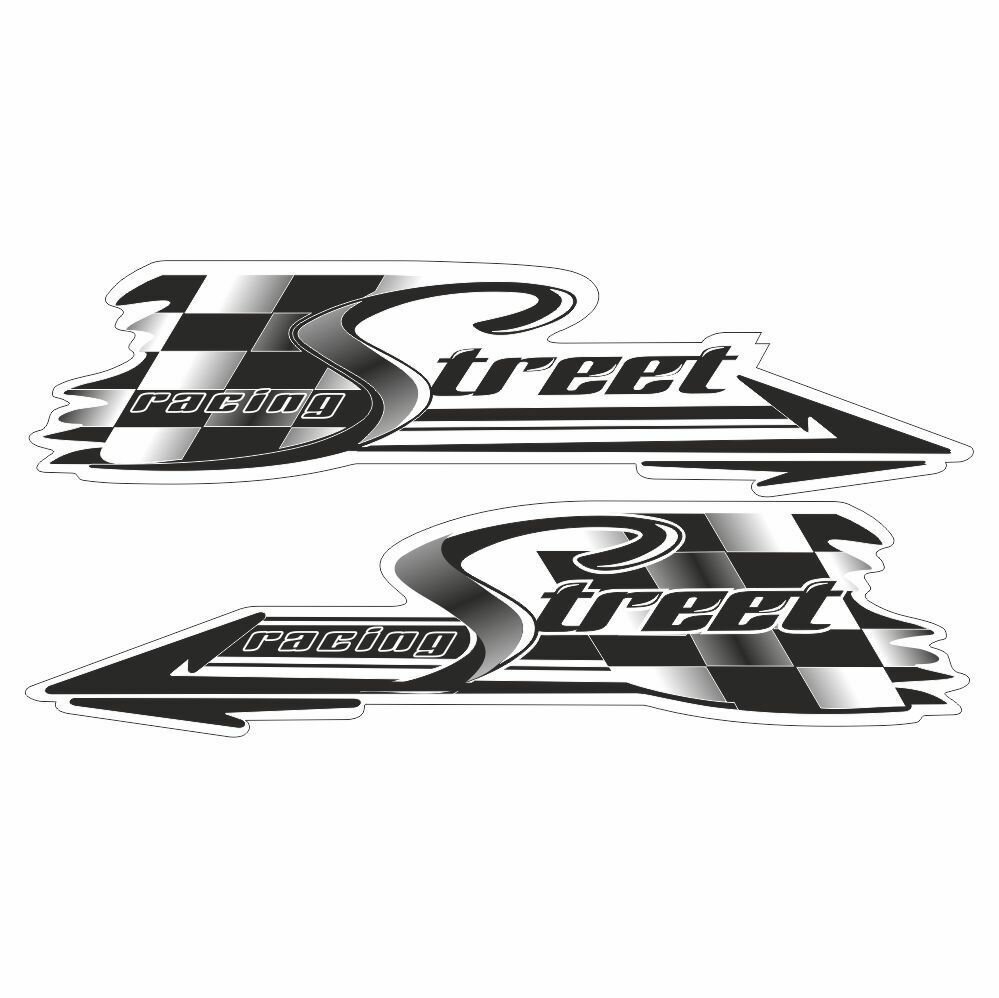 Наклейка брызга  Street Racing   стрела  черная  470х135мм  Арт рэйсинг