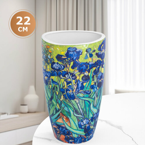 Ваза 1,5 л 12,5х9,5х22 см Elan Gallery Ирисы