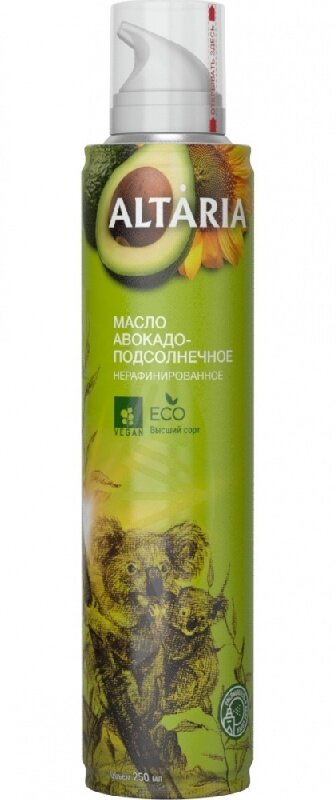 Масло ALTARIA авокадо-подсолнечное нерафинированное /спрей/ 250мл