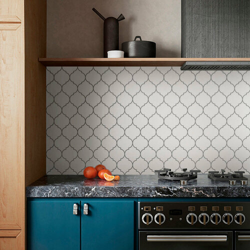 Фартук кухонный на стену панель 4000х600х1 мм / Панель стеновая АРАБЕСКА термоперевод на ПВХ