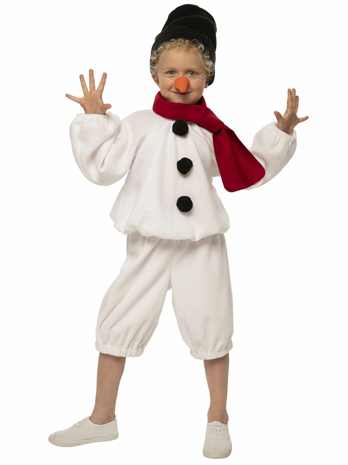 Детский карнавальный костюм Снеговичок на рост 116-122 (размер 30)
