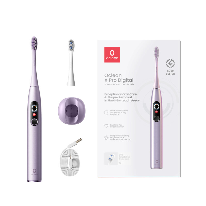 Электрическая зубная щетка Oclean X Pro digital, фиолетовый (Violet) — фото 1
