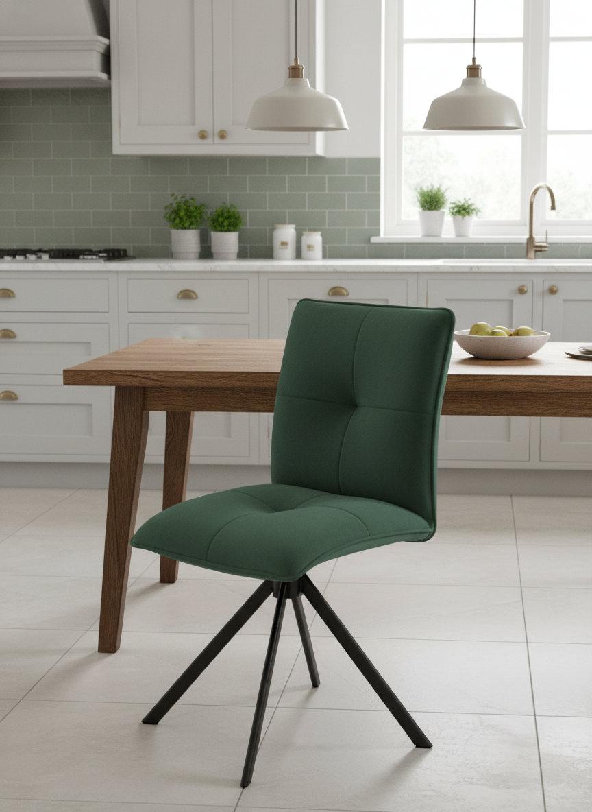 Стул обеденный Sweet поворотный механизм 360, велюр, Deep Forest (изумруд)