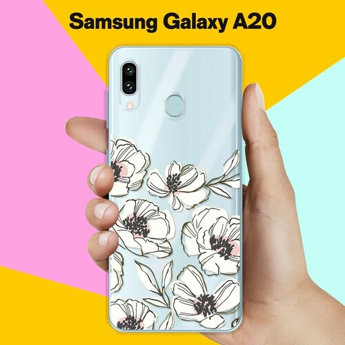 Силиконовый чехол Цветы на Samsung Galaxy A20 матовый силиконовый чехол цветы фон абстракция на samsung galaxy a20 самсунг галакси а20