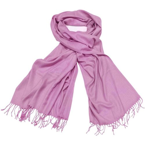 Палантин Frantelli, вязаный, с бахромой, 185х75 см, розовый