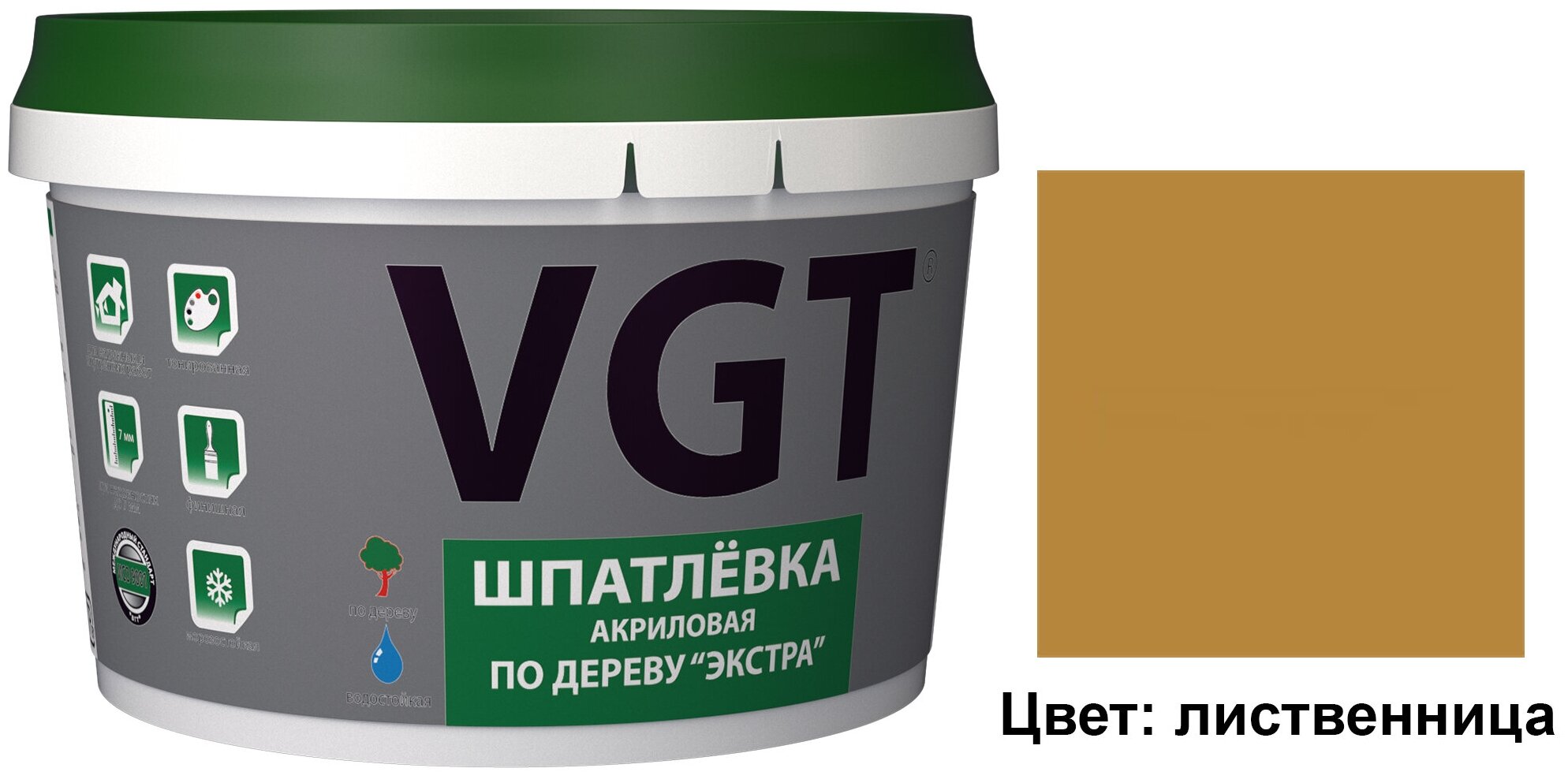 Шпатлевка акриловая по дереву VGT Экстра (1кг) лиственница