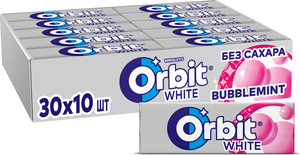 Жевательная резинка Orbit White Bubblemint без сахара, 30 шт. x 13,6 г