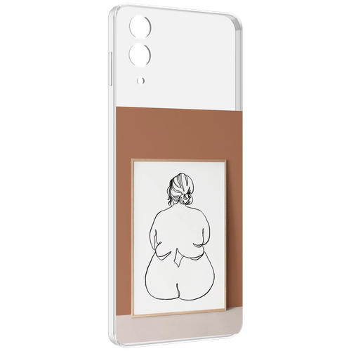 Чехол MyPads Body Positive Female Figure Line Art женский для Samsung Galaxy Z Flip 4 (SM-F721) задняя-панель-накладка-бампер