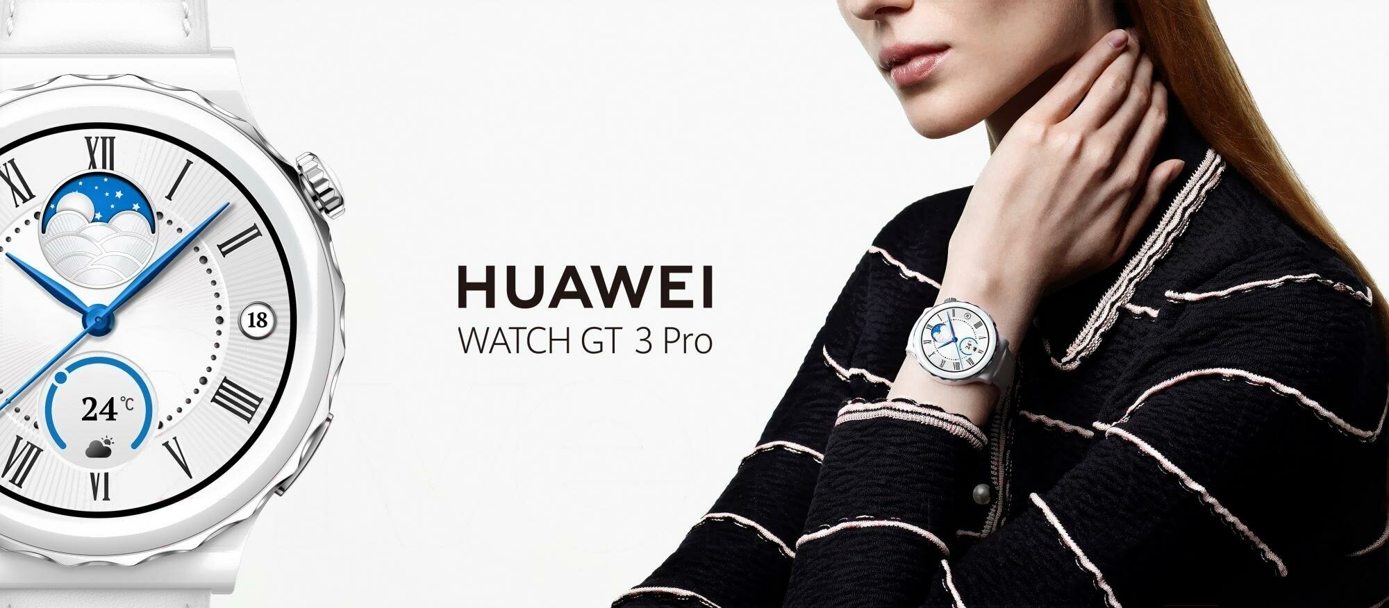 Смарт-часы Huawei WATCH GT 3 Pro 43ММ (55028857), White Leather