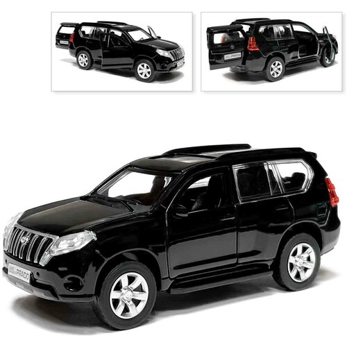 Машина Toyota Land Cruiser Prado, инерционная, черный, Технопарк, 12 см