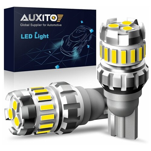 Светодиодная лампа AUXITO T10 W5W цоколь W2.1x9.5d 2шт 3000К желтый свет LED автомобильная