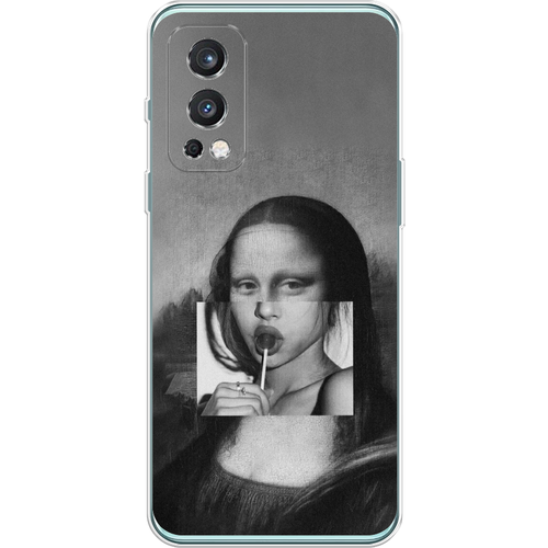 Силиконовый чехол на OnePlus Nord 2 / ВанПлас Норд 2 Mona Lisa sucking lollipop