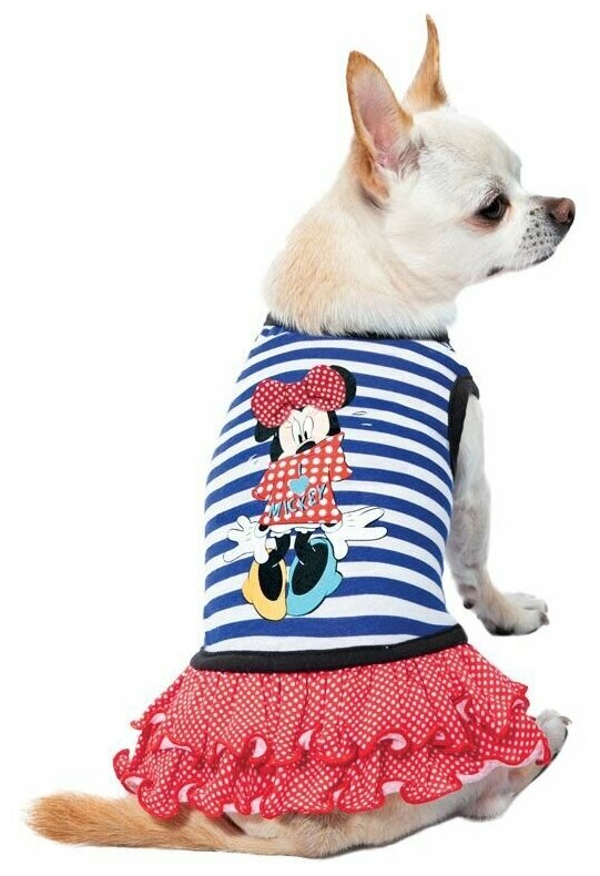 Платье Triol Disney Minnie Summer для собак, S 25см, сине-красный