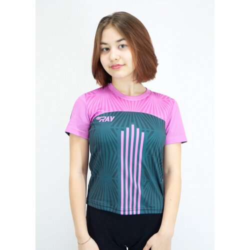 фото Футболка ray, размер 28, розовый, черный