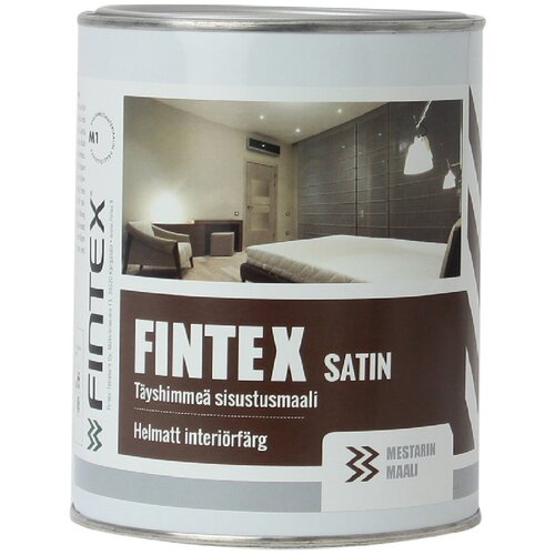 Краска Fintex Satin , водно-дисперсионная, глубокоматовая, белая , 0.9л