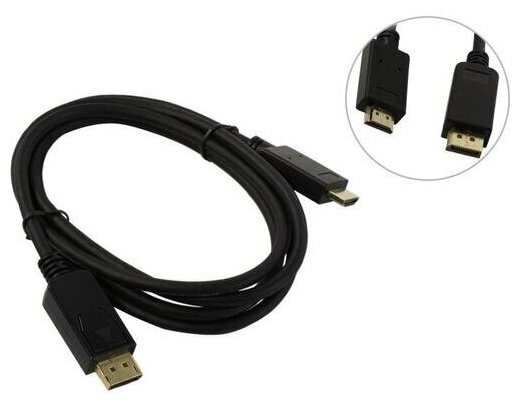 Кабель аудио-видео Aopen Qust, DisplayPort (m) - HDMI (m) , 1.8м, GOLD черный [acg609-1.8m] Noname - фото №7