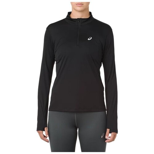 Лонгслив ASICS Silver LS 1/2 Zip Top, размер M\L, черный