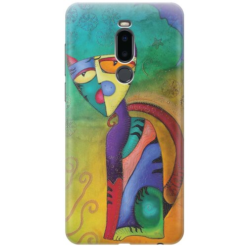 фото Re:paчехол - накладка artcolor для meizu note 8 с принтом "разноцветный котик"
