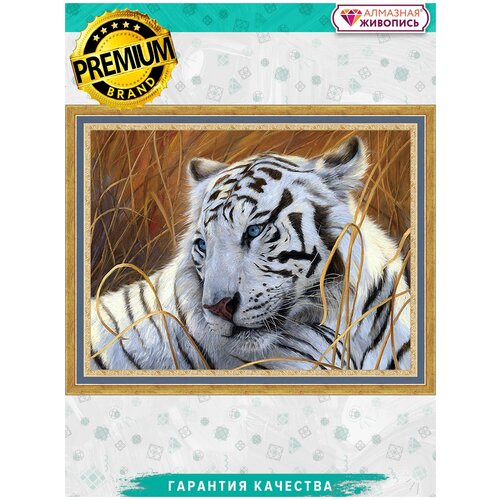 Алмазная живопись Набор алмазной вышивки Белый тигр (АЖ-1401) 40x30 см