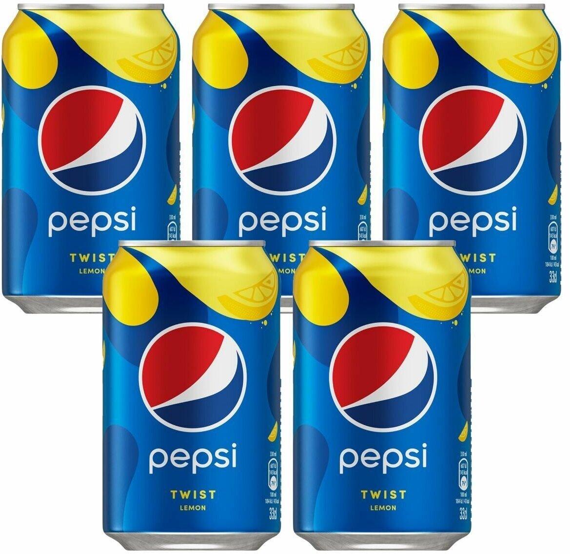 Газированный напиток Pepsi Twist Lemon, в ж/б, 0,33 л х 5 шт.