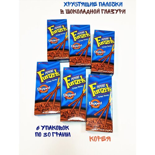 Хрустящая соломка Pepero Funzels в шоколадной глазури, 6 уп