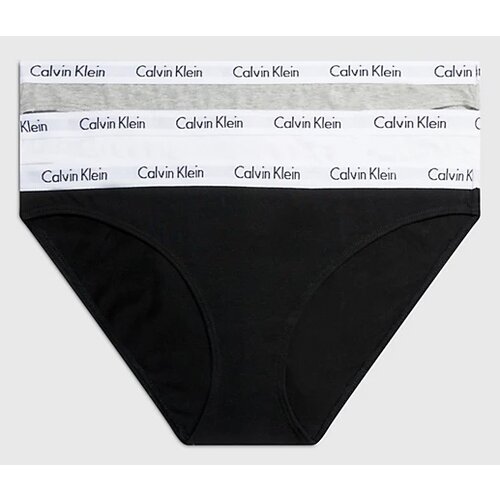 Трусы слипы CALVIN KLEIN, средняя посадка, размер M, черный, белый, 3 шт.