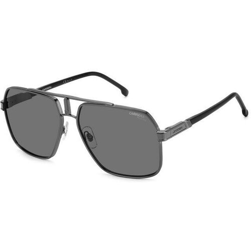 Солнцезащитные очки CARRERA, шестиугольные, оправа: металл, поляризационные, для мужчин, черный