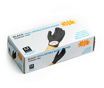 Нитриловые перчатки 100шт(50пар) Nitrile Gloves, черные, размер M - фотография № 6