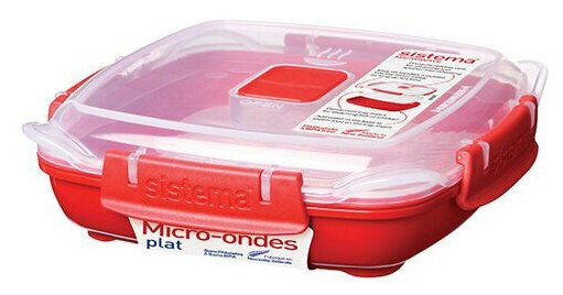 Контейнер для продуктов Sistema Microwave Plate 880мл Red (1105)