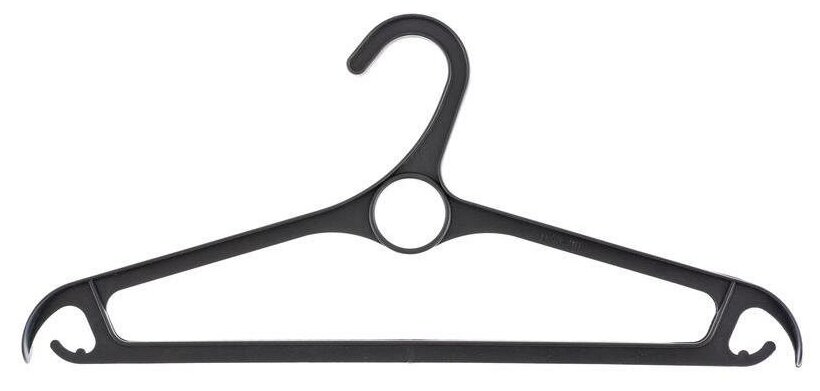 Вешалка-плечики Комус Elfe пластиковая для верхней одежды черная (размер 48-50)