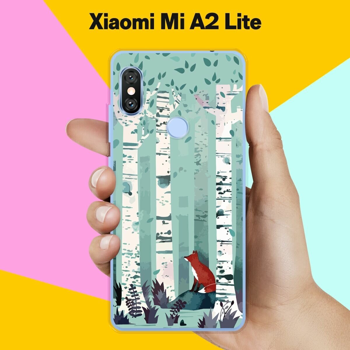 Силиконовый чехол на Xiaomi Mi A2 Lite Лиса в лесу / для Сяоми Ми А2 Лайт