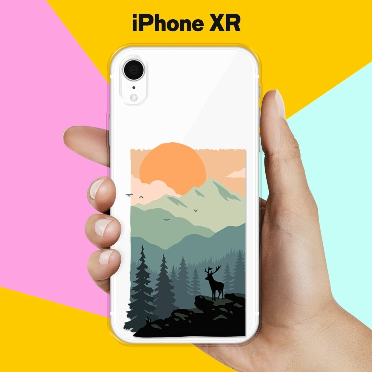 Силиконовый чехол Горы и лес на Apple iPhone Xr