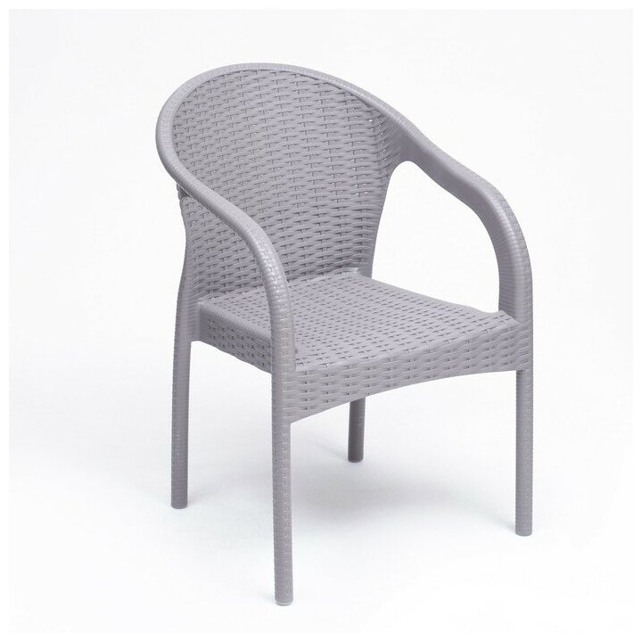 Кресло садовое "Ротанг" 64 х 58,5 х 84 см, серый - фотография № 1