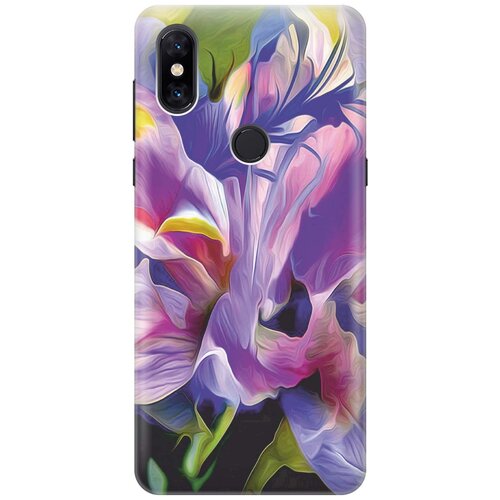 фото Cиликоновый чехол на xiaomi mi mix 3 / сяоми ми микс 3 с принтом "цветочная абстракция" gosso